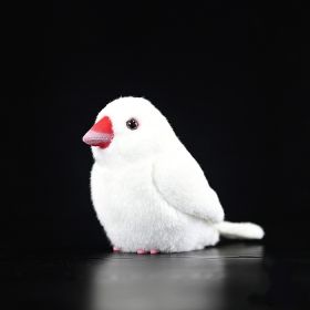 Simulation White Java Sparrow Stuffed Toy Pendant