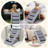 Foldable Pet Ladder, Dog Stairs with 4 Nonslip Steps, Dog Cat Ramp for High Bed Chair Car Sofa, Modern Gray