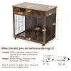 Dog Crate Furniture, Wooden Dog Crate End Table, 38.4 Inch Dog Kennel with 2 Drawers Storage, Heavy Duty Dog Crate, Decorative Pet Crate Dog Cage for