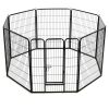 Dog Playpen 8 Panels Steel 31.5"x39.4" Black