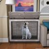 Dog Crate Furniture , 38'' Heavy Duty Wooden Dog Kennel with Double Doors & Flip-Top for Large Dogs, Furniture Style Dog Crate End Table with Wheels,