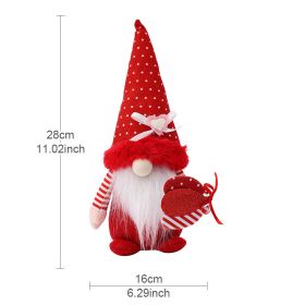 Valentine's Day Mother's Day Balloon Bouquet Dwarf Faceless Doll Decorations (Color: Red)