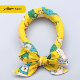 Pet Ice Scarf Summer Scarf Cooling And Heatstroke Prevention (Option: Yellow Bottom Bear)