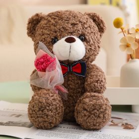 Rose Bear Doll Girls Valentine's Day Gift (Option: Dark Brown-25cm)