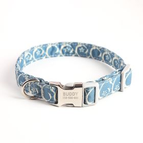 Fashion Cute Simple Pet Dog Collar (Option: Grey Blue-L)