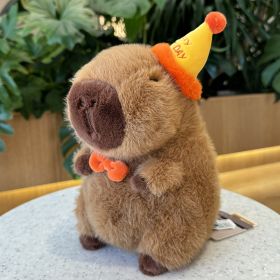 Birthday Hat Capabala Cute Capybara Plush Toy (Option: 22cm Birthday Style-As Shown In The Figure)