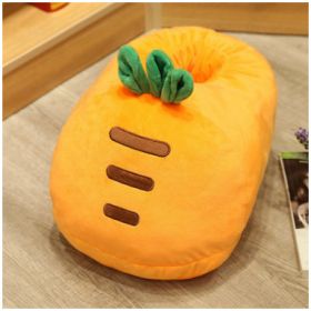 Cartoon Animal Fruit Multifunctional Computer Warm Slippers Feet Flip Flops Feet Shoes Warmer Treasure Doll (Option: Carrot-40x25cm)