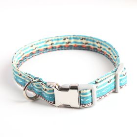 Fashion Cute Simple Pet Dog Collar (Option: Floral green-L)