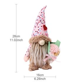 Valentine's Day Mother's Day Balloon Bouquet Dwarf Faceless Doll Decorations (Color: Pink)