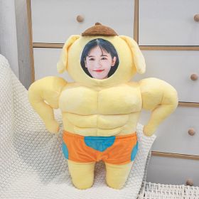 Diy Photo Doll Face Baby Doll Muscledog Pudding Funny Abdominal Muscle Pillow (Option: Muscle dog beach pants-55cm single side printing)