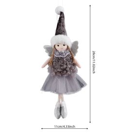 A Tall Hat Angel Girls' Doll Multicolor Cartoon Wings Show Window Decoration (Option: Gray A Tall Hat Angel)