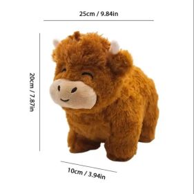 Brown Highland Cow Creative Plush Puppet And Doll (Option: Highland Cow Doll Bag)