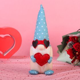 Valentine's Day Love Glasses Doll Ornaments (Color: Blue)