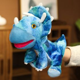 Plush Toy Doll Kindergarten Activity Props (Option: Triangle Dinosaur Blue-28cm)