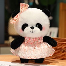 Princess Skirt Panda Doll Plush Toy Panda Children's Day Gift (Option: Pink Love Cherry Skirt-28CM)