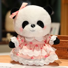 Princess Skirt Panda Doll Plush Toy Panda Children's Day Gift (Option: Pink Love Skirt-28CM)