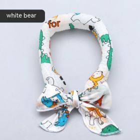 Pet Ice Scarf Summer Scarf Cooling And Heatstroke Prevention (Option: White Bottom Bear)