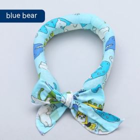 Pet Ice Scarf Summer Scarf Cooling And Heatstroke Prevention (Option: Blue Bottom Bear)