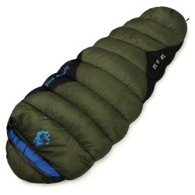 Outdoor Sleeping Bag Mummy Autumn And Winter Camping (Option: 1500g Army Green-230x80x50cm)