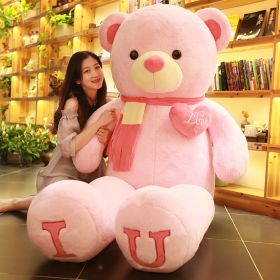 Large Plush Toy Teddy Bear Birthday Gift (Option: Pink Scarf IU-Total length 100cm)