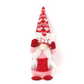 Valentine's Day Decorations Red Knitted Hat Doll (Option: Women)