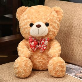 Valentines Day Cute Rose Little Bear Doll Small Size Teddy Bear Doll Ragdoll Plush Toy (Option: Teddy Bear Light Brown-35CM)