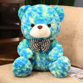 Valentines Day Cute Rose Little Bear Doll Small Size Teddy Bear Doll Ragdoll Plush Toy (Option: Teddy Bear Blue-35CM)