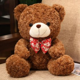 Valentines Day Cute Rose Little Bear Doll Small Size Teddy Bear Doll Ragdoll Plush Toy (Option: Teddy Bear Dark Brown-35CM)