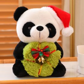 Christmas Gift Cute Panda Doll (Option: Green Garland-25cm)