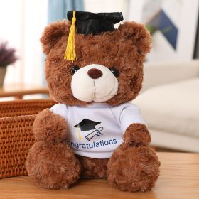 Cute Doctorial Hat Little Bear Doll (Option: Dark Brown-28 Cm)