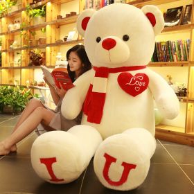 Large Plush Toy Teddy Bear Birthday Gift (Option: Red Scarf IU-Total length 100cm)