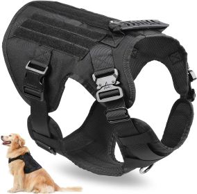 Vest Nylon Water Repellent Tactical Training German Shepherd Dog Chest Strap Explosion-proof (Option: Black-M)