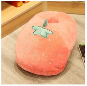 Cartoon Animal Fruit Multifunctional Computer Warm Slippers Feet Flip Flops Feet Shoes Warmer Treasure Doll (Option: Strawberry-40x25cm)