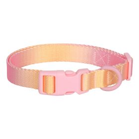 Large Anti-rust Gradient In Dog Collar (Option: Pink And Yellow-S)