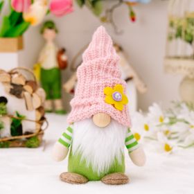 Faceless Doll Knitted Hat Home Ornaments (Option: Men Pink Cap)