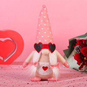 Valentine's Day Love Glasses Doll Ornaments (Color: Pink)