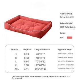 Bite Resistant Waterproof Dog Mat (Option: Red-S)