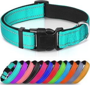 Reflective Dog Collar; Soft Neoprene Padded Breathable Nylon Pet Collar Adjustable for Medium Dogs (Color: Hotpink, size: Large (Pack of 1))