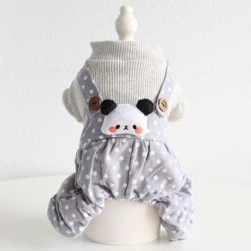 Lesser Panda Star Grid Pet Dog Clothes (Option: Gray-XS)