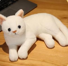 Cute Simulation Cat Doll Pillow Plush Toy (Option: White-30cm)