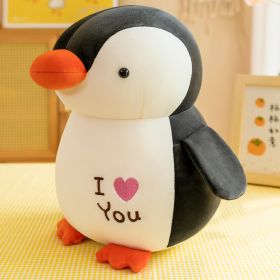 Cute Penguin Plush Toy Aquarium Playground Doll For Babies (Option: Black-25cm)