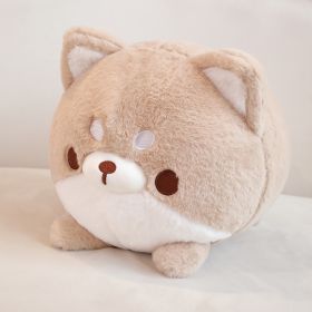 Lovely Soft Cute Round Roll Puppy Plush Toy Pillow (Option: Shiba Inu-30x25cm)