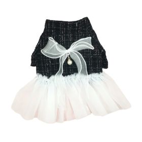 Small Dog Teddy Bichon Clothes Yarn (Option: Black And White-XL)