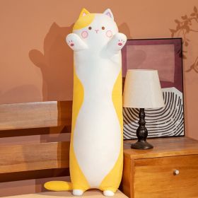 Japanese Cat Long Pillow Plush Toy (Option: Yellow-110cm)