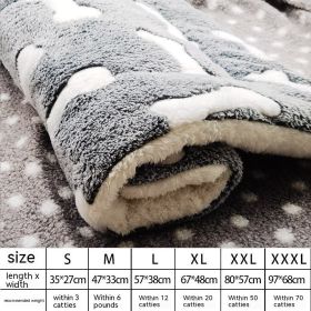 Winter Pet Mat Cat Nest Flannel Kennel Blanket Cat Pad Pet Bed (Option: Gray Bone-M)