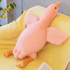 Sand Carving Duck Big White Geese Plush Doll Dehaired Angora Long Sleeping Pillow Birthday Gift (Option: Pink-135cm 1600)