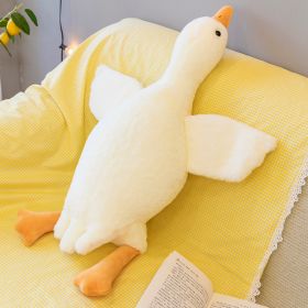 Sand Carving Duck Big White Geese Plush Doll Dehaired Angora Long Sleeping Pillow Birthday Gift (Option: White-170cm3100g)