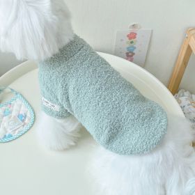 Double-sided Cloud Velvet Thickened Pet Puppy Cat Clothes (Option: Green-XXL)