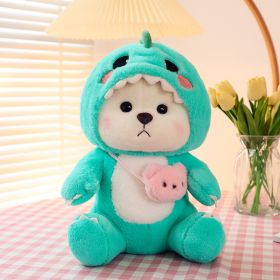 Cute Shapeshift Little Bear Ragdoll Lily Bear Stuffed Toy Dinosaur Doll Pillow (Option: Bright Blue-60cm)