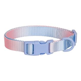 Large Anti-rust Gradient In Dog Collar (Option: Pink Blue-L)